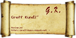 Greff Kunó névjegykártya